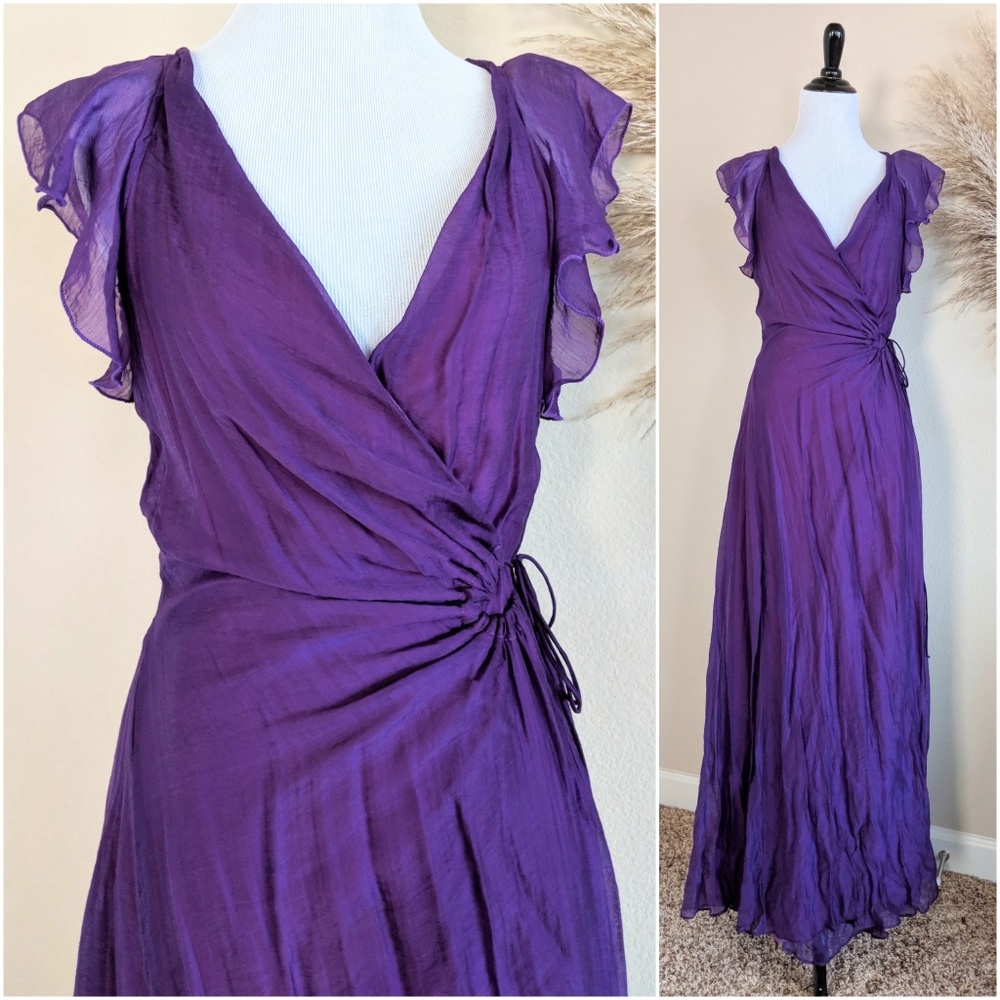 Purple Maxi Wrap Dress